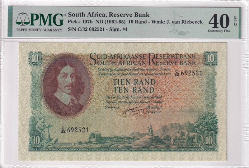 South Africa, 10 Rand, 1962-65, XF, p107b

PMG 40 EPQ

Estimate: USD 100-200