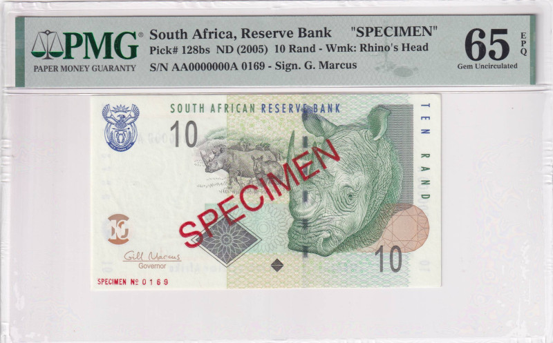 South Africa, 10 Rand, 2005, UNC, p128bs, SPECIMEN

PMG 65 EPQ

Estimate: US...