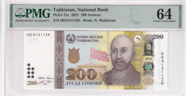 Tajikistan, 200 Somoni, 2021, UNC, p21c