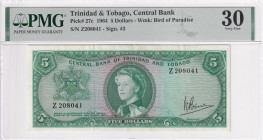 Trinidad & Tobago, 5 Dollars, 1964, VF, p27c