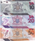Trinidad & Tobago, 10-20-50 Dollars, 2020, UNC, p62;p63;p64, (Total 3 banknotes)