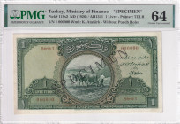 Türkiye, 1 Livre, 1927, UNC, p119as, SPECIMEN
