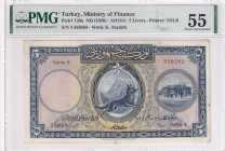 Türkiye, 5 Livres, 1927, AUNC, p120, 1.Emission