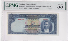 Türkiye, 5 Lira, 1937, AUNC, p127, 2.Emission