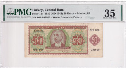 Türkiye, 50 Kurush, 1944, VF, p134, 2.Emission