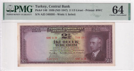 Türkiye, 2 1/2 Lira, 1947, UNC, p140, 3.Emission