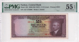 Türkiye, 2 1/2 Lira, 1947, AUNC, p140, 3.Emission