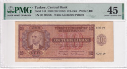 Türkiye, 10 Lira, 1942, XF, p141, 3.Emission