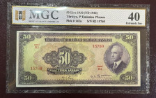 Türkiye, 50 Lira, 1942, XF, p142, 3.Emission