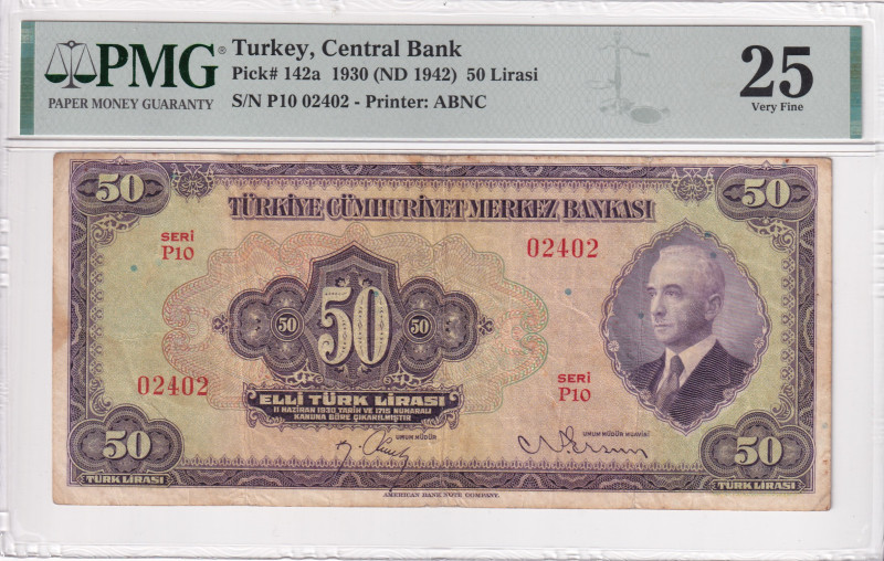 Türkiye, 50 Lira, 1942, VF, p142a, 3.Emission

PMG 25

Estimate: USD 300-600...