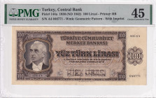 Türkiye, 100 Lira, 1942, XF, p144a, 3.Emission