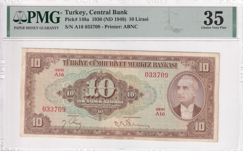 Türkiye, 10 Lira, 1948, VF, p148a, 4.Emission

PMG 35

Estimate: USD 350-700...