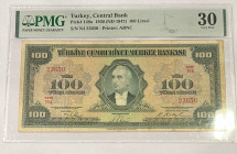 Türkiye, 100 Lira, 1947, VF, p149, 4.Emission