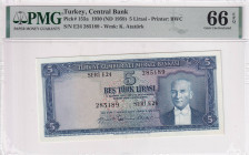 Türkiye, 5 Lira, 1959, UNC, p155, 5.Emission