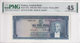 Türkiye, 5 Lira, 1959, XF, p155a, 5.Emission