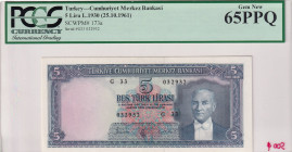 Türkiye, 5 Lira, 1961, UNC, p173a, 5.Emission