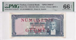 Türkiye, 5 Lira, 1961, UNC, p173a, SPECIMEN