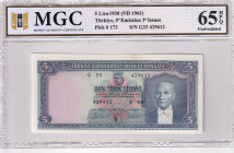 Türkiye, 5 Lira, 1961, UNC, p173a, 5.Emission