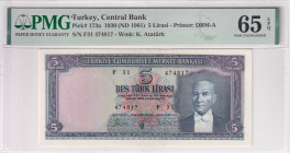 Türkiye, 5 Lira, 1961, UNC, p173a, 5.Emission