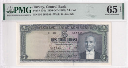 Türkiye, 5 Lira, 1965, UNC, p174a, 5.Emission