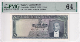 Türkiye, 5 Lira, 1965, UNC, p174a, 5.Emission