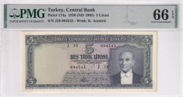 Türkiye, 5 Lira, 1965, UNC, p174a, 5.Emission