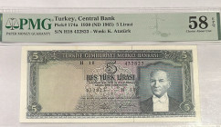 Türkiye, 5 Lira, 1965, AUNC, p174a, 5.Emission