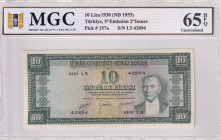 Türkiye, 10 Lira, 1953, UNC, p157, 5.Emission