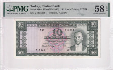 Türkiye, 10 Lira, 1961, AUNC, p160, 5.Emission