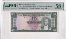 Türkiye, 10 Lira, 1963, AUNC, p161, 5.Emission
