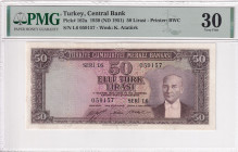 Türkiye, 50 Lira, 1951, VF, p162a, 5.Emission