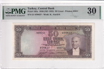 Türkiye, 50 Lira, 1953, VF, p163a, 5.Emission
