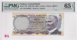 Türkiye, 5 Lira, 1968, UNC, p179, 6.Emission