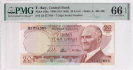 Türkiye, 20 Lira, 1966, UNC, p181b, 6.Emission