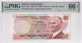 Türkiye, 20 Lira, 1966, UNC, p181b, 6.Emission