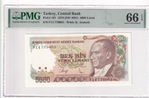 Türkiye, 5.000 Lira, 1988, UNC, p197, 7.Emission