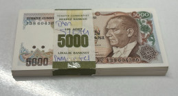 Türkiye, 5.000 Lira, 1990, UNC, p198, 7.Emission