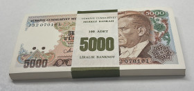 Türkiye, 5.000 Lira, 1990, UNC, p198, 7.Emission