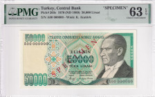 Türkiye, 50.000 Lira, 1989, UNC, p203a, SPECIMEN