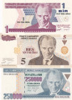 Türkiye, 1-5 Yeni Türk Lirası- 250.000 Lira, 1992/2005, UNC, p207; p216; p217, 7th and 8th Emission