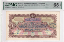 Türkiye, Ottoman Empire, 1 Livre, 1914, UNC, p68r, REMAINDER