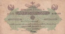 Türkiye, Ottoman Empire, 1/4 Livre, 1915, FINE, p71, Talat / Hüseyin Cahid