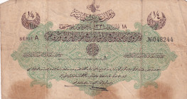 Türkiye, Ottoman Empire, 1/4 Livre, 1915, FINE, p71, Talat / Hüseyin Cahid