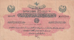 Türkiye, Ottoman Empire, 1/2 Livre, 1915, VF, p72, Talat / Hüseyin Cahid