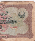 Türkiye, Ottoman Empire, 1/2 Lira, 1915, FINE, p75, Talat / Hüseyin Cahid