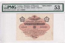 Türkiye, Ottoman Empire, 5 Piastres, 1912, AUNC, p79s, SPECIMEN