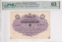Türkiye, Ottoman Empire, 20 Piastres, 1912, UNC, p80, Talat / Hüseyin Cahid