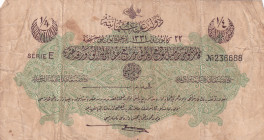 Türkiye, Ottoman Empire, 1/4 Livre, 1916, VF, p81, Talat / Hüseyin Cahid