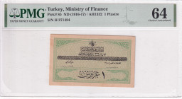 Türkiye, Ottoman Empire, 1 Kurush, 1916, UNC, p85, Talat / Raşid