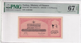Türkiye, Ottoman Empire, 2 1/2 Piastres, 1916, UNC, p86, Talat / Raşid